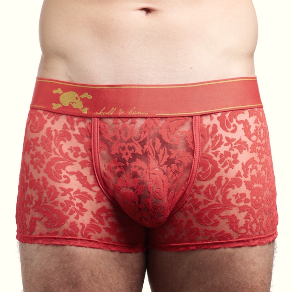 Skull & Bones - NWT - Paisley Burnout Trunk Red